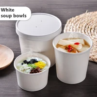 500x 12oz to go soup bowls disposable food take outs containers for restaurant cold hot meals with lids white