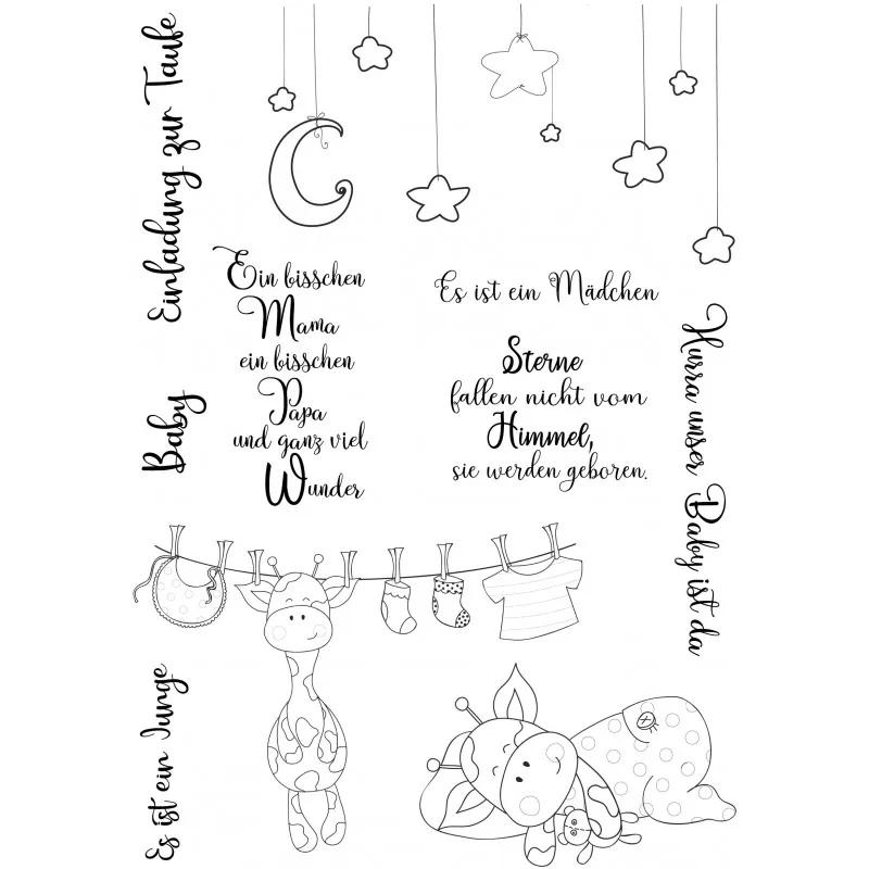 Олень с немецкими словами прозрачные штампы для сделай сам