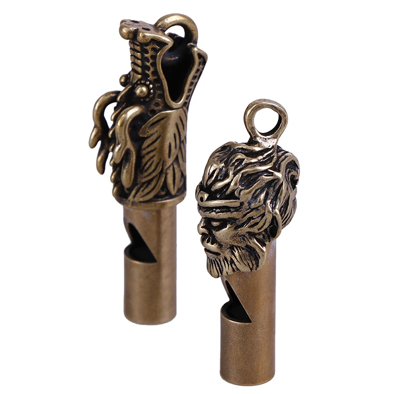 1pc Outdoor Survival Whistle Dragon Statue Pattern Brass For Camping Hiking Fishing Travel Rescue Emergency Kits EDC Keychain | Спорт и