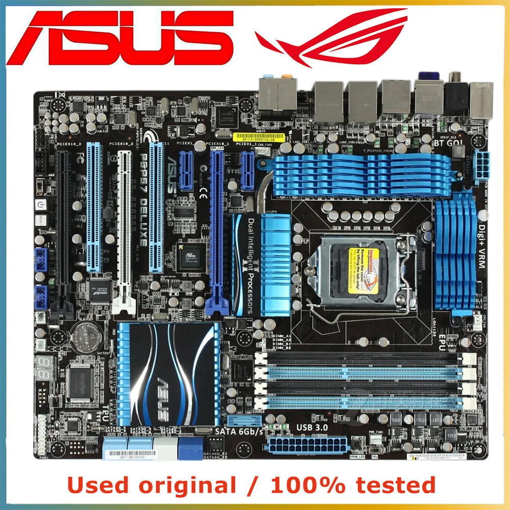 Для процессора Intel P67 LGA 1155 для ASUS P8P67 Deluxe материнская плата компьютера LGA1155 DDR3 б/у