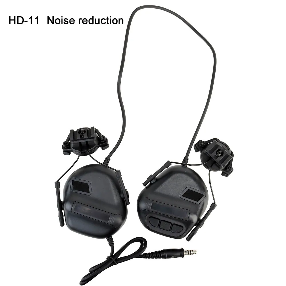 

HD-11 Helmet Type Pickup Headset Use HS-WST05 Noise Reduction Earphone Hunting Hearing Protect Earmuff Headset For Team Training