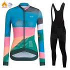 2022 зимняя велосипедная Джерси с длинным рукавом, женская одежда для велоспорта, женская теплая рубашка для шоссейного велосипеда, Зимняя Теплая Флисовая велосипедная одежда