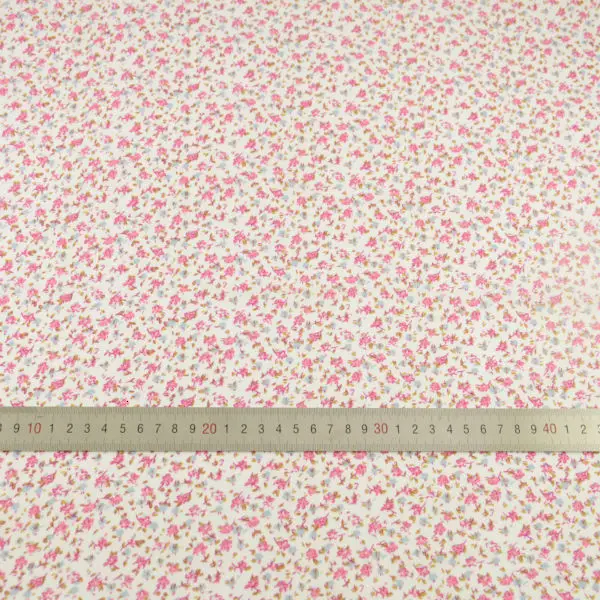 Light Blue and Pink Flowers Designs Patchwork Tecido Sewing Home Textile Dolls Decoration Plain Tissue Cotton Art Work CM