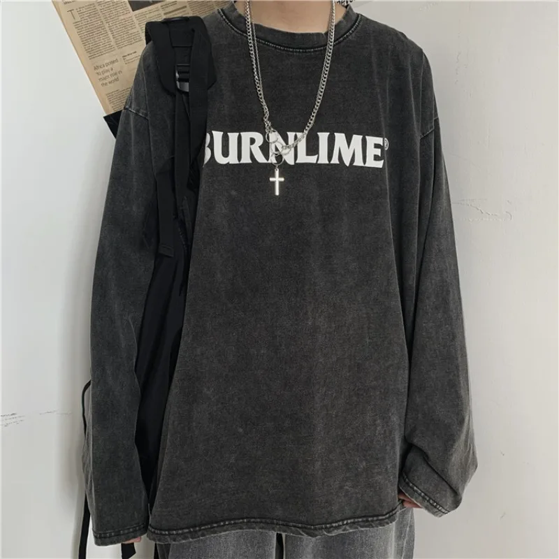 

Новинка, Лидер продаж, топы с длинным рукавом для женщин, 2021, модная одежда для подростков, готические женские футболки, повседневная футбол...