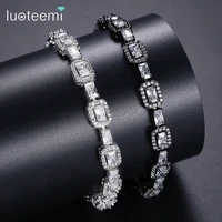 luoteemi trendy tennis bracelet square cubic zirconia fashion jewelry for women dating party christmas daily life gifts pulseira