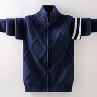 boys cotton cardigan knit sweater zipper design kids school uniform coat for children jacket outerwear for 4 6 8 10 12 14 years