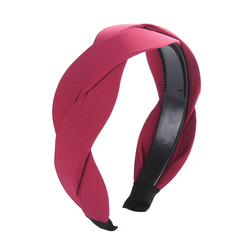 satin B LEVAO Serpentine Winding Cross Headband Vintage Hairbands Bezel Turban Women Girls Hair Accessories Hair Hoop Headwear Fashion - Цвет: satin B