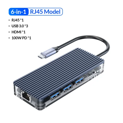 ORICO WB USB Hub Typ C zu Multi USB 3.0 PD100W RJ45 Splitter für PC MacBook Pro -Zubehör