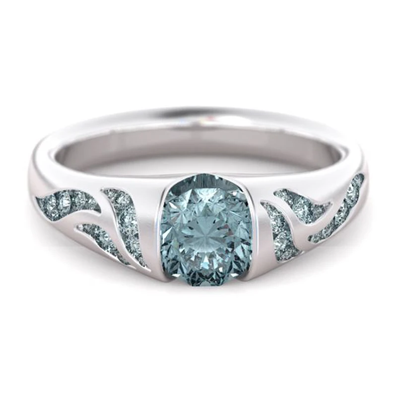 Элегантное циркониевое кольцо полые резные хрустальные листья цветок ювелирное