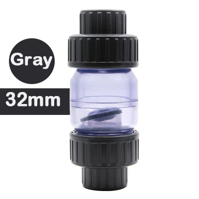 V&aacute;lvula de retenci&oacute;n transparente, conector de agua para jard&iacute;n, irrigaci&oacute;n, acuario, PVC, unidireccional, sin retorno, 25mm, 32mm-3
