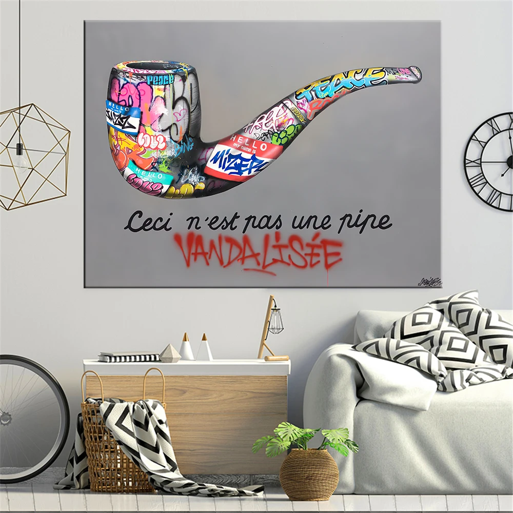 

Graffiti Canvas Painting Colorful Pipe Poster and Prints Graffiti Canvas Painting Wall Pictures For Living Room Home Decoration