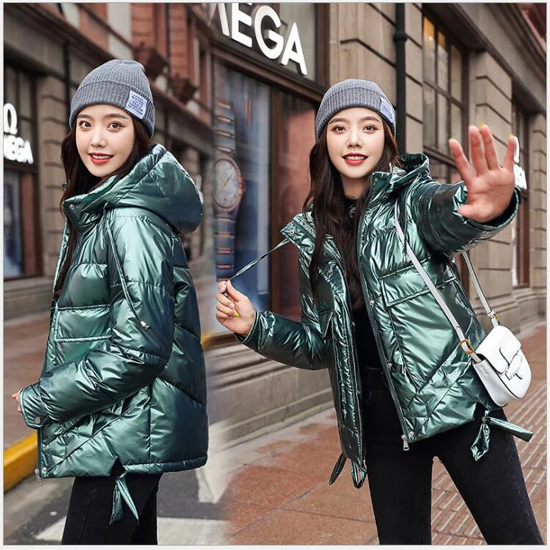 

2020 Ladies Winter Coat New cotton Jackets Women glossy down cotton Outwear Female casual female Parkas Jaqueta Inverno R702