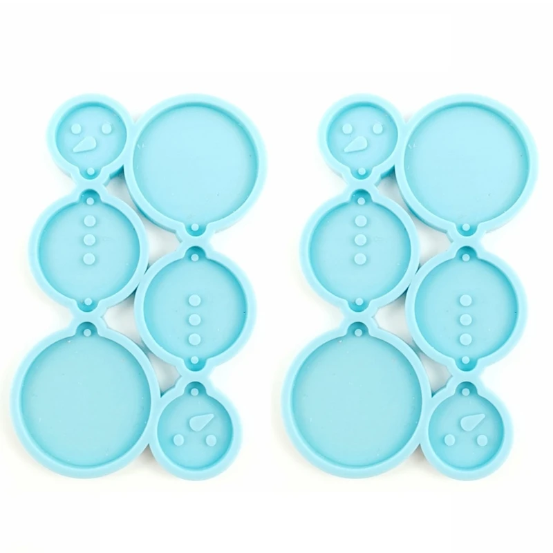 

2PCS Handmade Snowman Drop Earrings Pendant Epoxy Resin Mold Cartoon Snowman Resin Casting Mold Jewelry Making Tools
