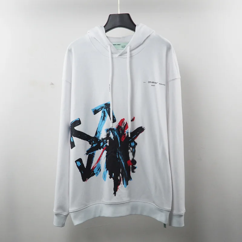 

Ow right 20ss autumn winter fashion br new men's and women's loose graffiti arrow print Hooded Sweater