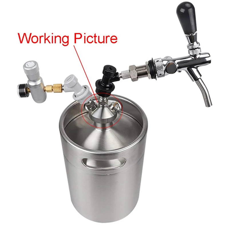 

Hot YO-2-Piece Stainless Steel Keg Faucet Dispenser,Stainless Steel Mini Keg Beer Connector, 12 Inch Beer Hose Craft Growler Bot
