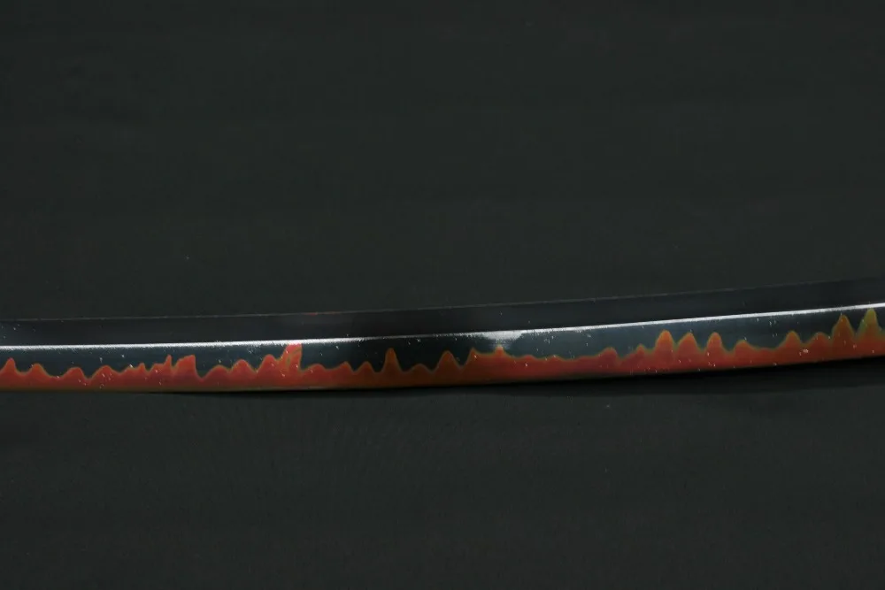 Handmade Shusui One Piece Sword Roronoa Zoro Katana Black T10 Steel Clay-Tempered Red Hamon
