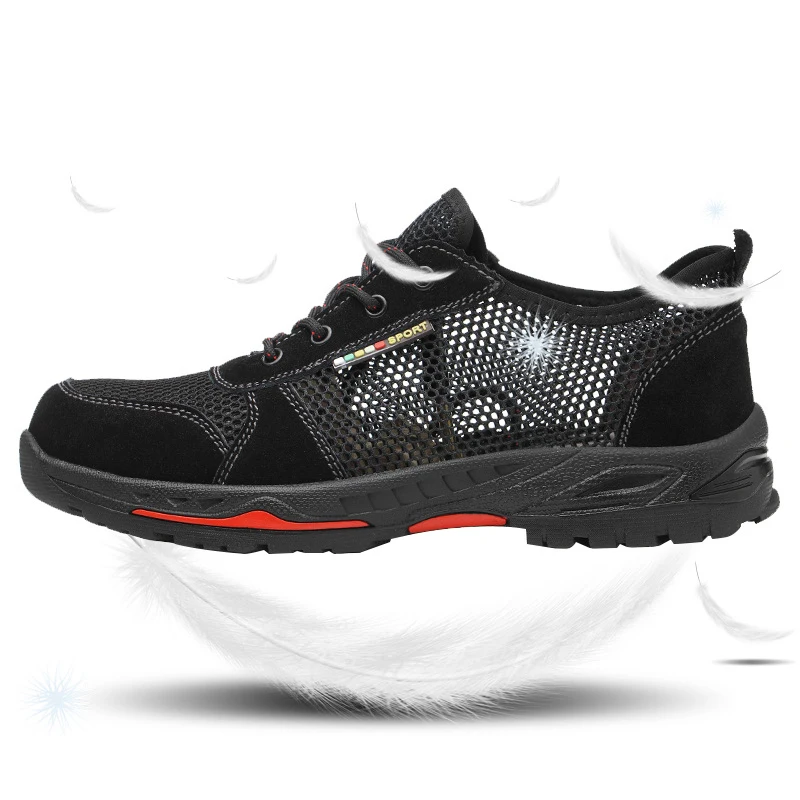 

Anti-Piercing Safety Shoes Men's Work Boots Breathable Work Shoes For Men Steel Toe Cap Safety Boots Men's Protective Shoes New