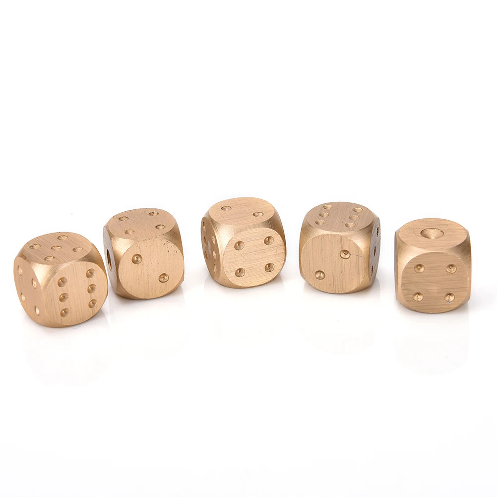

5Pcs Silver Gold Solid Dominoes Dice Game Aluminium Alloy Poker Portable Dice Dice Poker Party 7.1*6*1.7cm