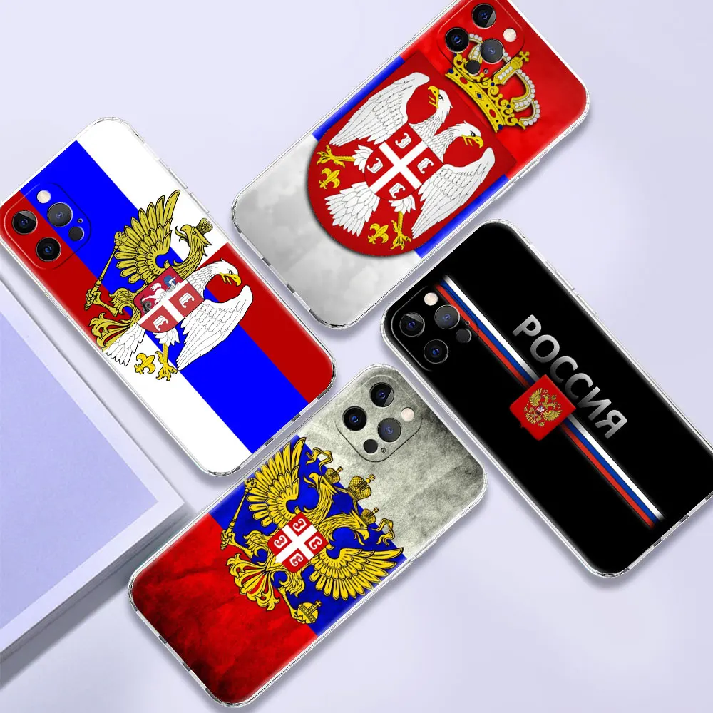

Case For Apple iPhone 11 12 13 Pro Max 7 XR X XS 6 8 6S Plus 5 5S SE 2020 Clear Soft Flag Russian Federation Phone Cover Shell