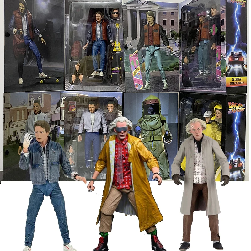 Док Браун Марти Макфлай экшн фигурка гитара съемка крупным планом Neca Back To The Future Ⅱ