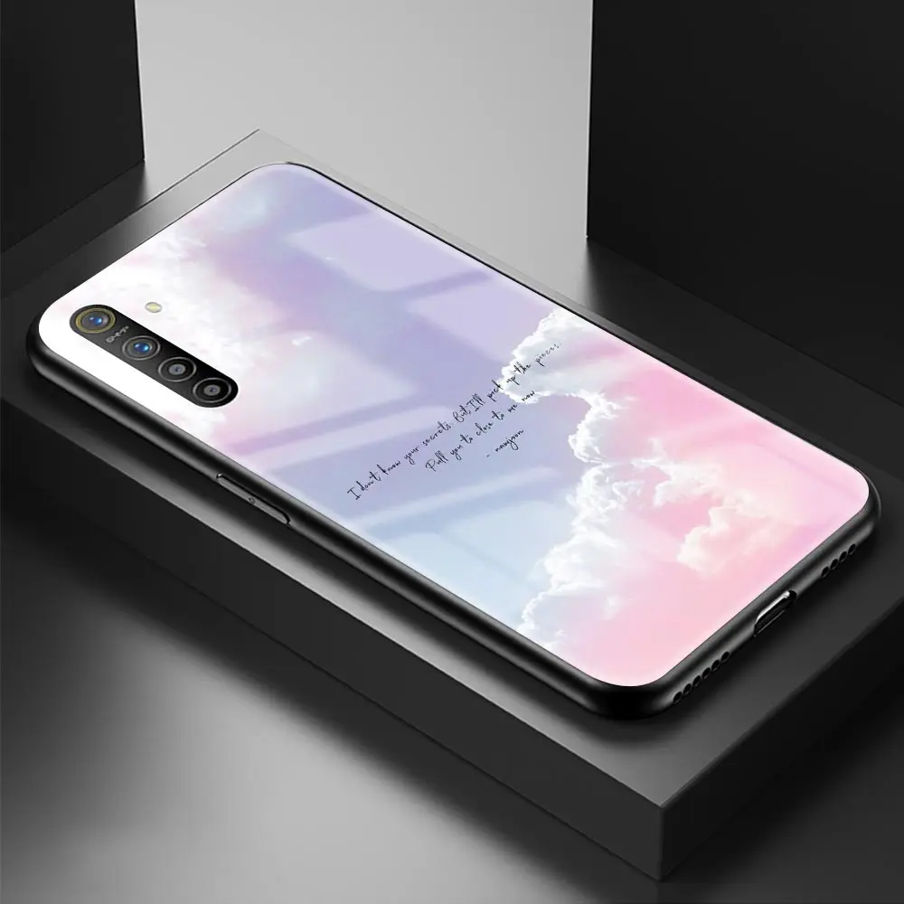 

Grip Tok Tempered Glass Case for OPPO Realme C3 5 6 7 Pro 7i XT Oppo A52 Find X2Lite A9 2020 Cover Smart Phone Coque Shell Capa