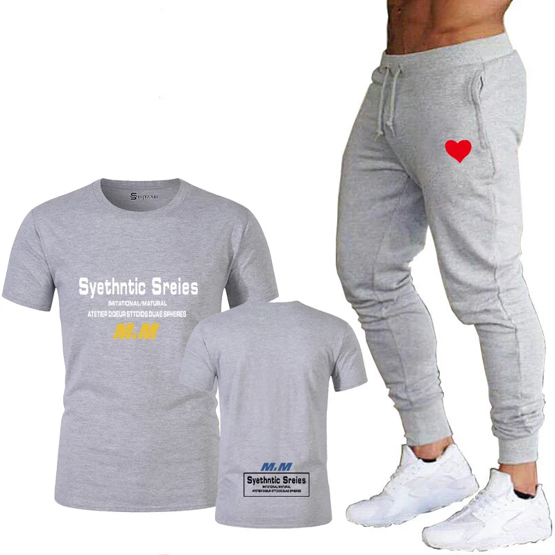

New suit men's M letter T-shirt trousers summer short suit sportswear men's sportswear running sportswear