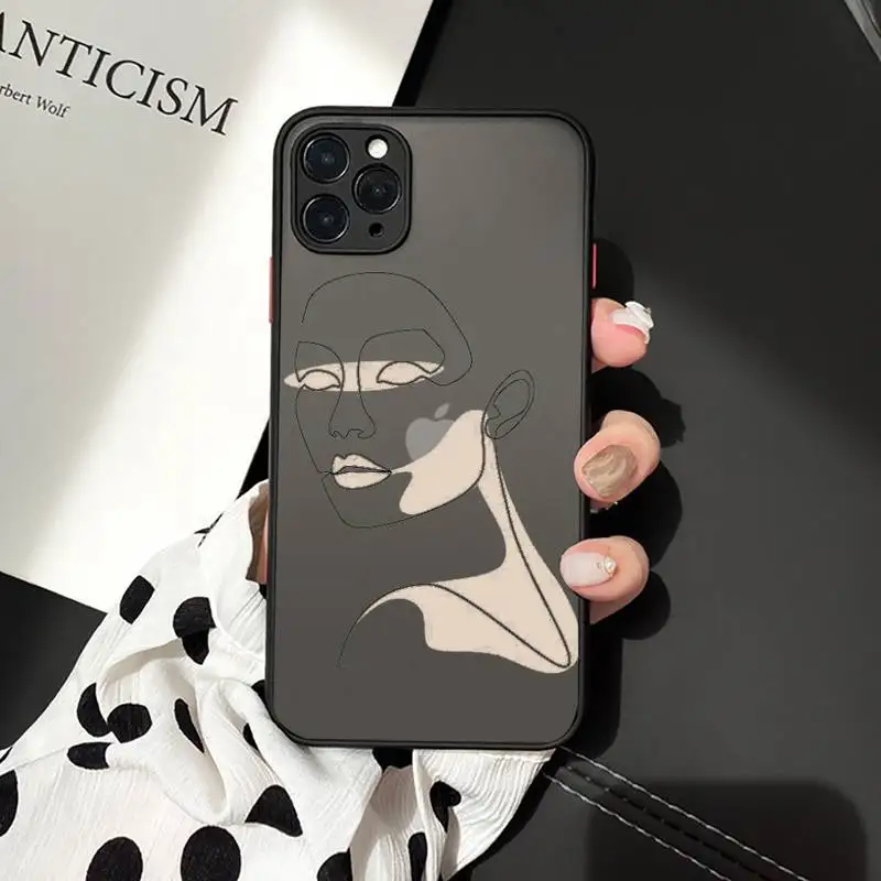 

Aesthetics Abstract line art pattern Phone Case matte transparent For iphone 7 8 11 12 plus mini x xs xr pro max cover