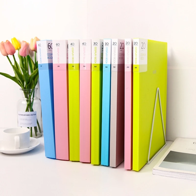 

C1FB A4 Display Book 20/30/40/60 Pages Transparent Insert File Folder Document Bag