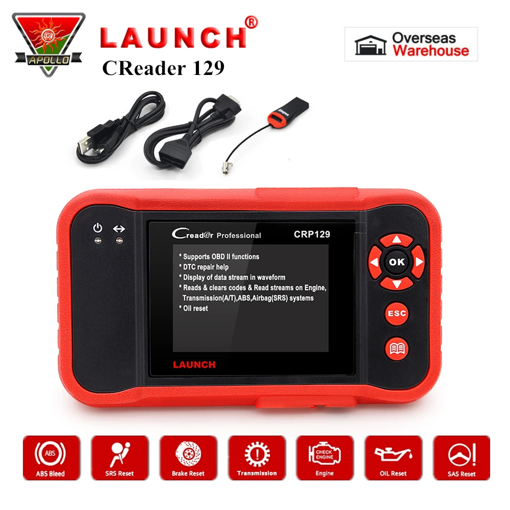 

Launch CRP 129 OBD2 Читальный инструмент кодов Launch X431 Creader CRP129 Авто сканер Инструменты OBDII сканер