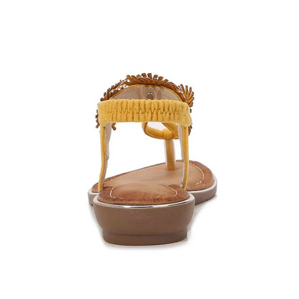

2020 New summer new women sandals women Casual Bohemian sandals fashion wild round head Rhinestones flat beach sandals hy591