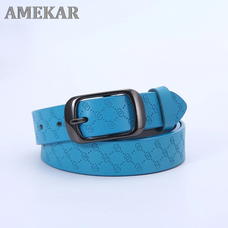 

Anxianni, high quality brand leather belt, 2.8 wide leather G pattern embossed belt, luxury jeans belt, women's wild casual belt