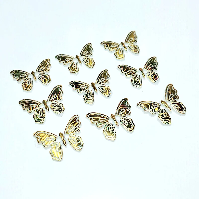 HL 50/100/300 шт 22 мм x 17 новые золотые бабочки Пластиковые Buttons2 отверстия DIY ремесла
