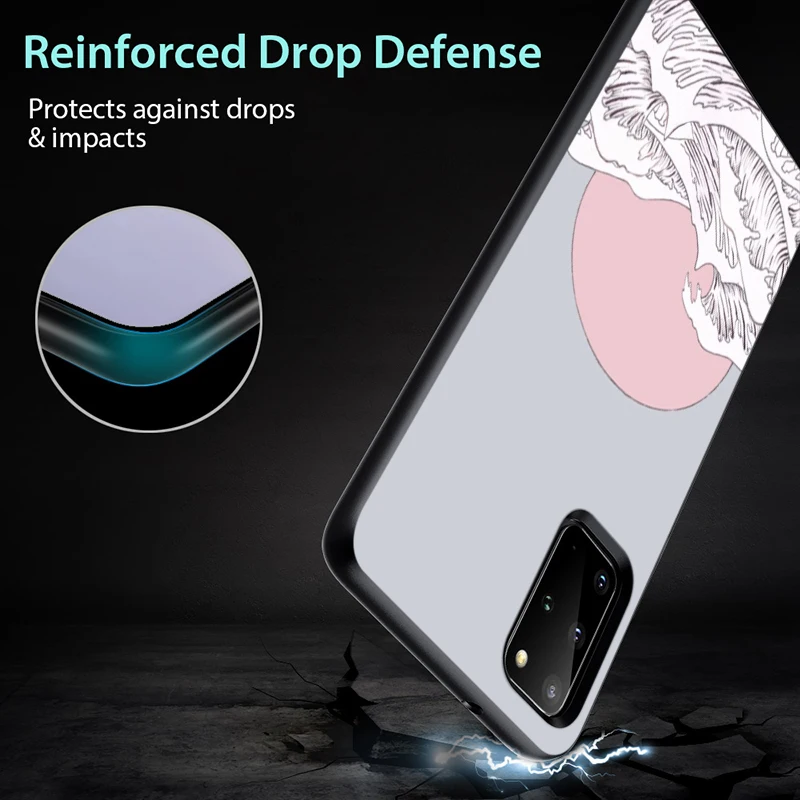

The Big Wave of kanagawa for Samsung Galaxy S21 S20 FE Ultra S10 S10e S9 S8 S7 S6 Plus Lite Edge Black Phone Case