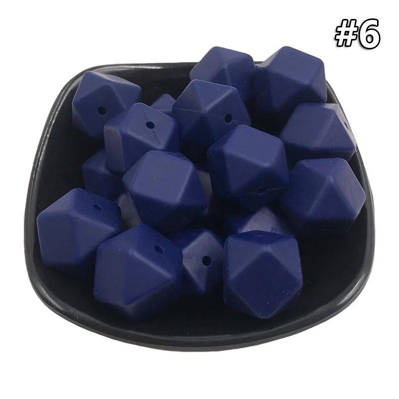 5PCS Beads 6 5 шт./компл. силиконовые шестигранные шарики 17 мм Силиконовые Шарики фитинг BPA бесплатно пищевого качества детские жевательные прорезыватели Прорезыватель Соска клип игрушка - Цвет: 5PCS Beads 6