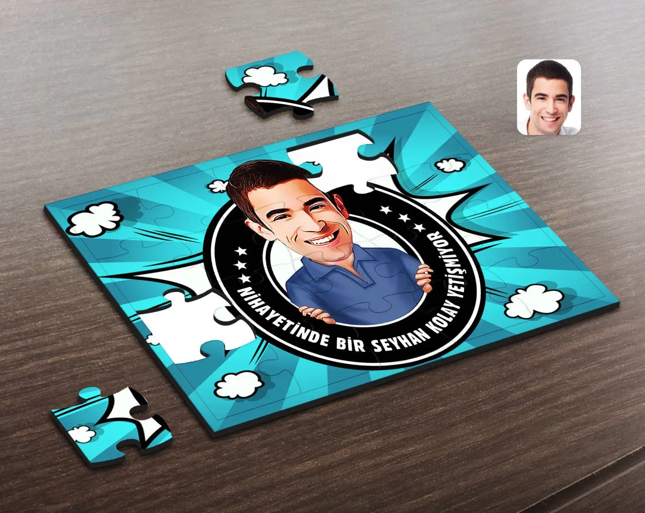 

Personalized Men 'S Easy Grow Caricature Of Wooden Puzzle-3