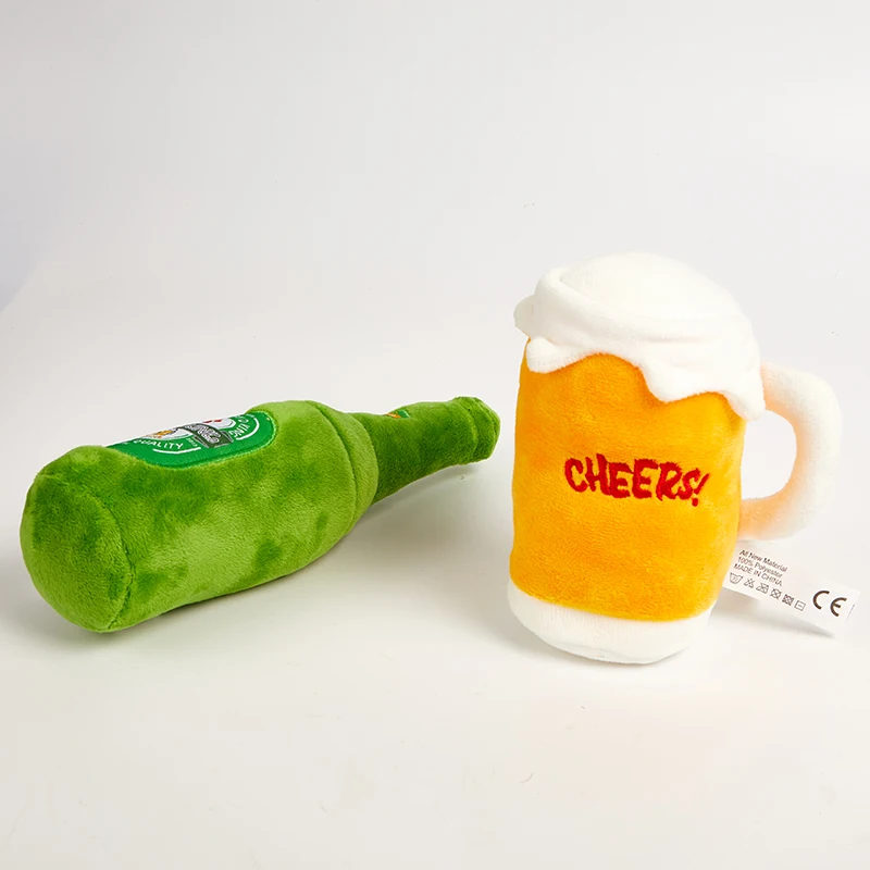 Плюшевые игрушки для собак пищащие кости устойчивые к укусам чистые жевания