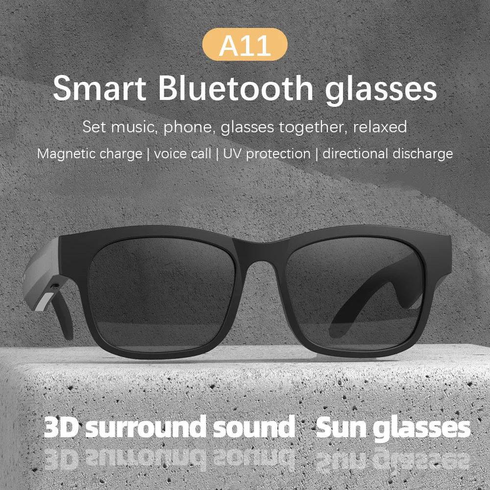 저렴한 GL-A11 블루투스 안경 무선 스마트 스테레오 블루투스 선글라스 블루투스 안경 스포츠 안경 야외 오디오 선글라스