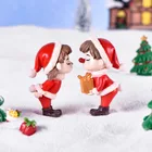 12 шт. миниатюрная Рождественская фигурка пары, кукла сделай сам, декор для сада, бонсай, Статуэтка из искусственной смолы