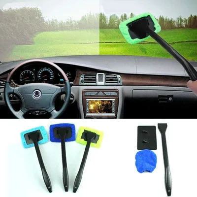 

Plastic Windshield Cleaner Microfiber Auto Window Cleaner Long Handle Brushes Sponges Handy Washable Car Cleaning Tool