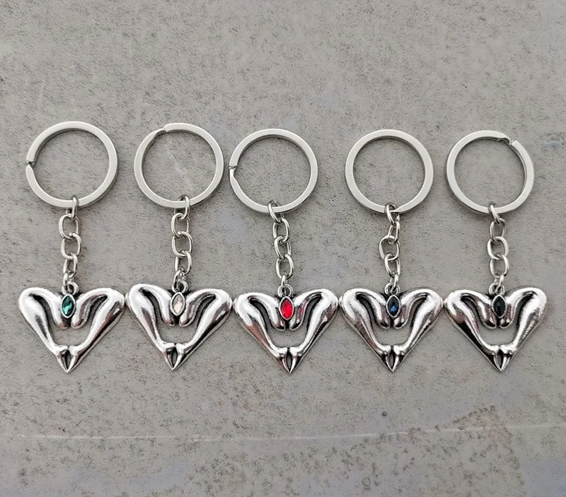 

Source of Life Female Genital Keychain Original Design Silver Retro Key Pendant Amulet Jewelry