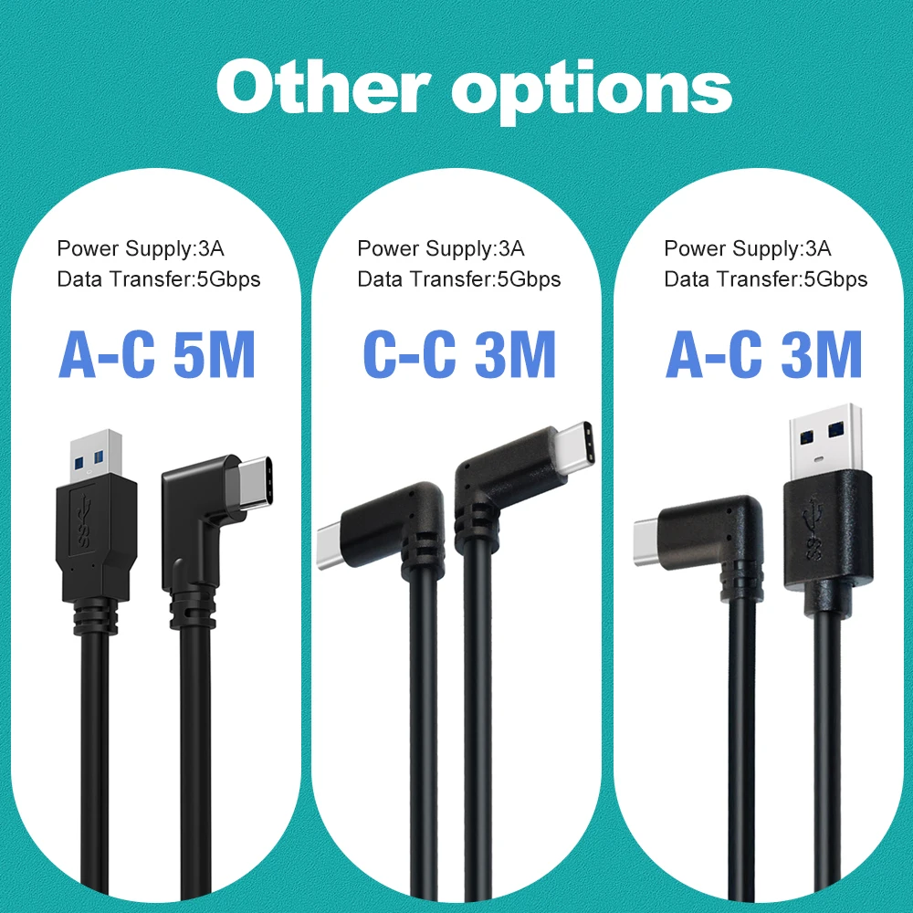 Правый угол колено длиной 5 метров Тип USB с разъемами типа C и кабель 3 м для