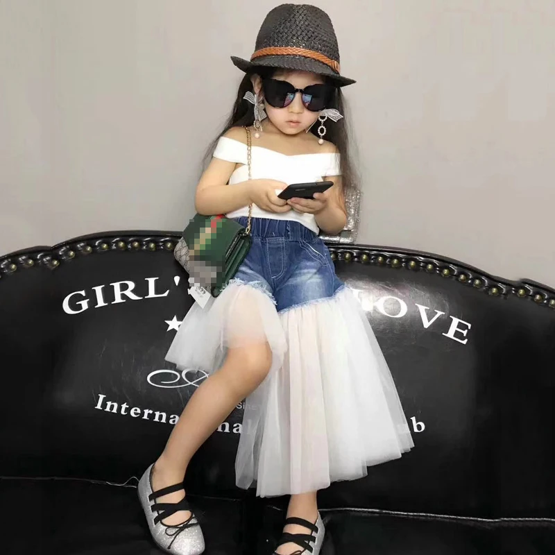 Летняя футболка для девочек детский укороченный топ Детская уличная одежда