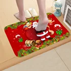 Рождественский коврик, противоскользящий напольный ковер, уличный коврик для ванной, кухни, дверной коврик с Санта Клаусом для дома