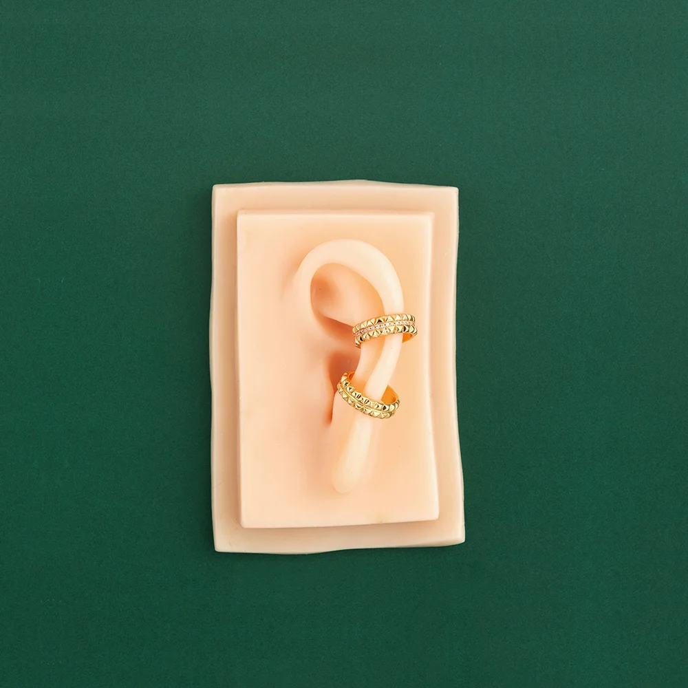 ENFASHION панк пирамида хрустальные серьги манжеты клипсы для женщин поддельные в