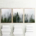 Постер гор, Туманный лес, природный пейзаж, скандинавские картины, Современное украшение, пейзаж, принты, настенная Картина на холсте