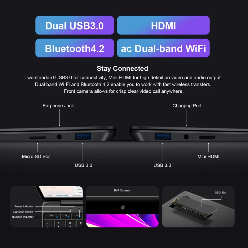 

Teclast F15s Laptop 15.6 inch 8GB RAM 128GB SSD Windows 10 Intel Gemini Lake 1920 x 1080 Ultra Thin HDMI Notebook