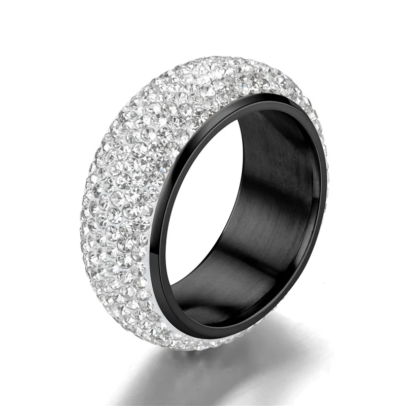 Мужское кольцо в стиле хип хоп со льдом позолоченные стразы из нержавеющей стали