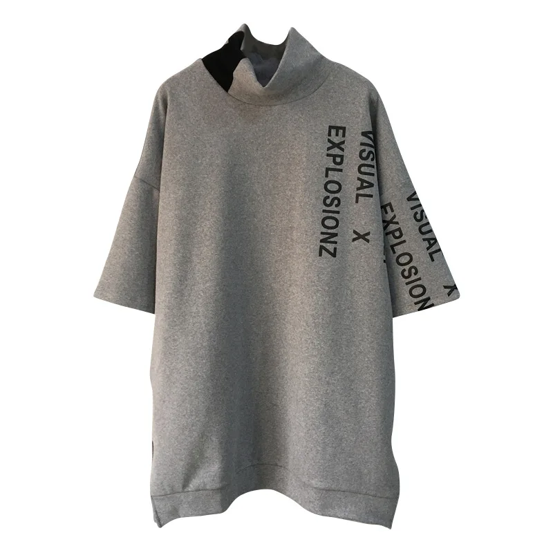 

2020 Autumn & Winter New Arrival Loose T-shirt Half-sleeved Cotton Sanding Thick High Collar Bottoming T-shirt Free Shipping