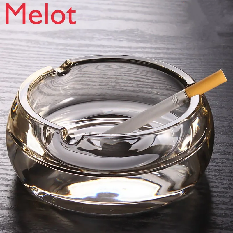 Creative Nordic Crystal Glass Ashtray Household Large and Small Cigarette Saucer Personality Living Room Office Cigar Ashtray