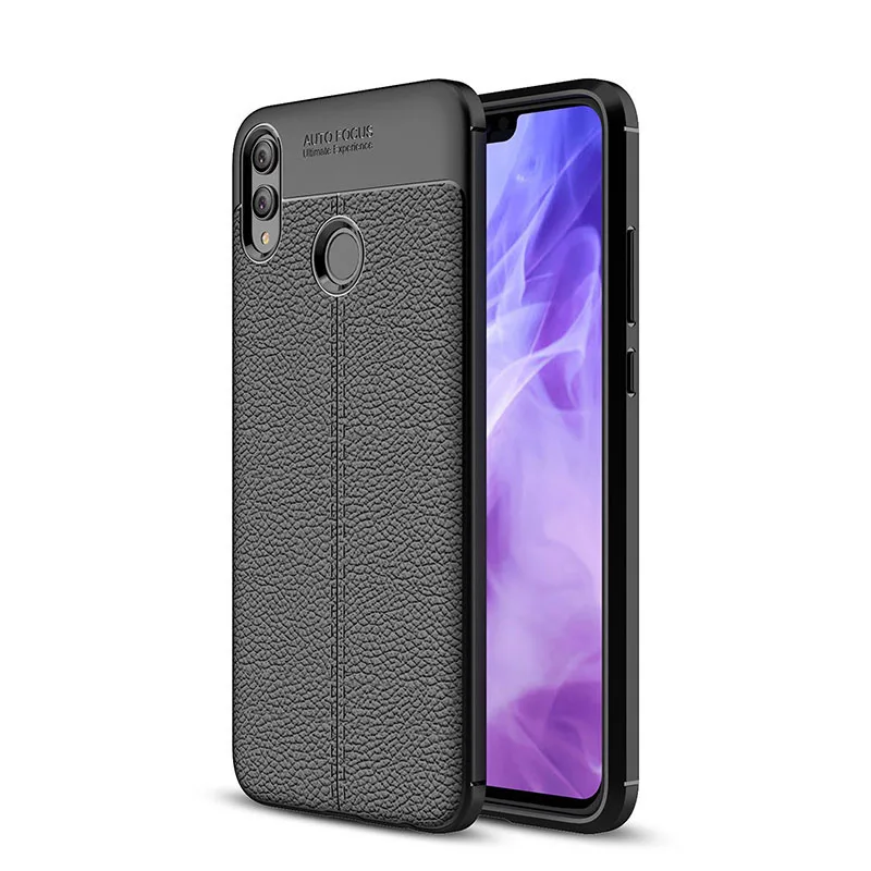black SemgCeKen ультратонкий кожаный чехол для huawei p smart plus psmart+ роскошная Мягкая силиконовая задняя крышка p smart z coque чехлы - Цвет: black